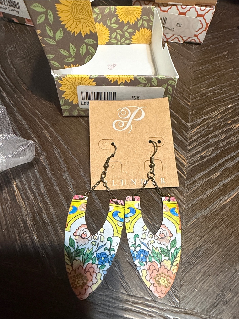 Plunder Floral Multicolor Teardrop Dangle Earrings